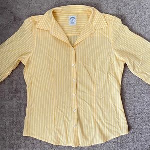 striped yellow button down blouse